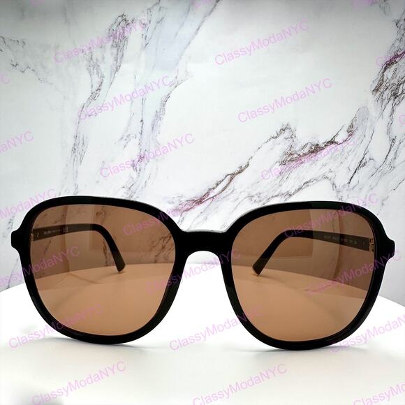 New MIU MIU Sunglasses MU B01S 16K90Q Black Brown Lens Oversized Pillow Square main image 15